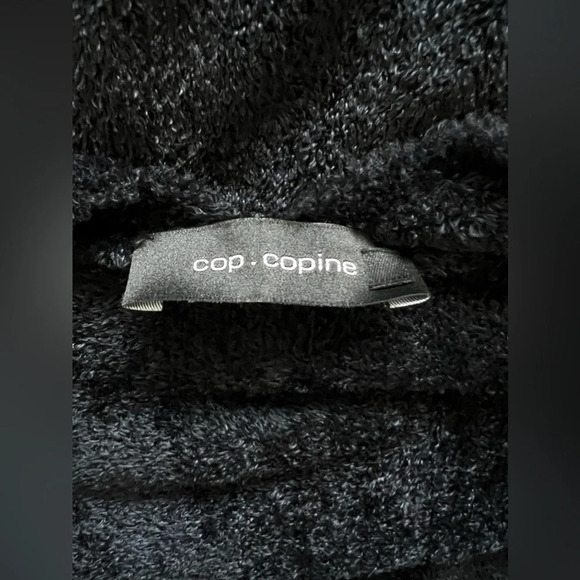 Cop Copine Paris Senegal Black Batwing sweater chenille fuzzy soft L - Picture 8 of 13